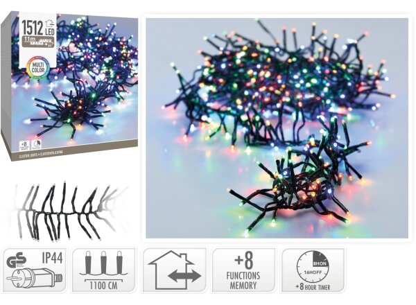 LED Venkovní vánoční řetěz 1512xLED/230V/8 funkcí 14 m IP44 multicolor