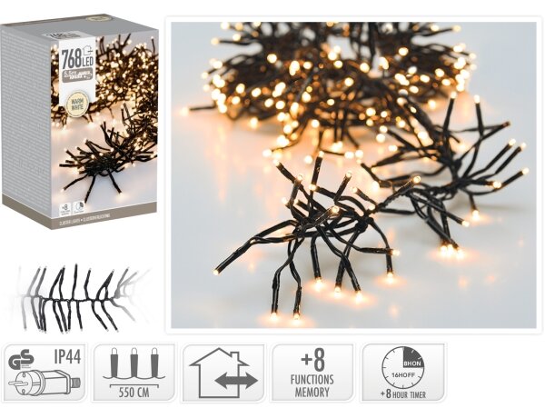 LED Venkovní vánoční řetěz 768xLED/230V/8 funkcí 8,5 m IP44 teplá bílá