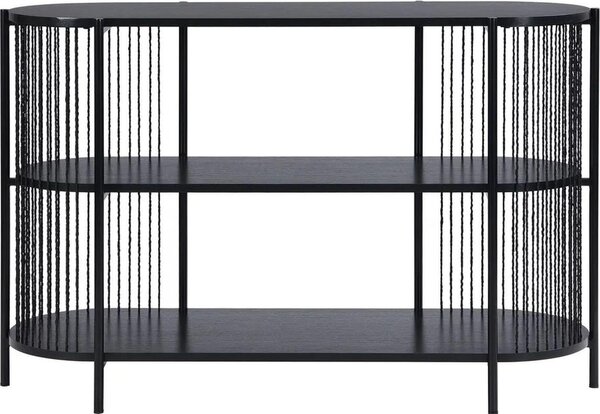 HowHomely | Komoda - Příborník - černá - 124x42x80 cm - Loft style - Příborník