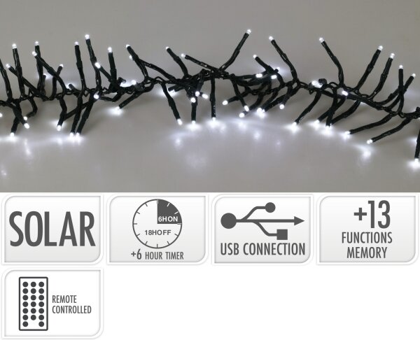 LED Solární řetěz 768xLED/3,7V/13 funkcí 1200 mAh 8,6 m IP44 studená bílá + DO