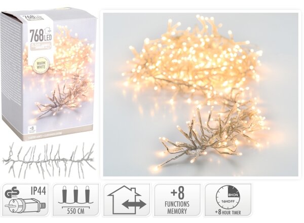 LED Venkovní vánoční řetěz 768xLED/230V/8 funkcí 8,5 m IP44 teplá bílá