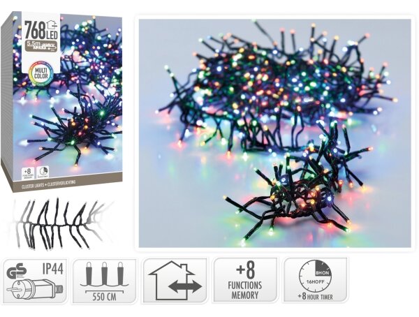 LED Venkovní vánoční řetěz 768xLED/230V/8 funkcí 8,5 m IP44 multicolor