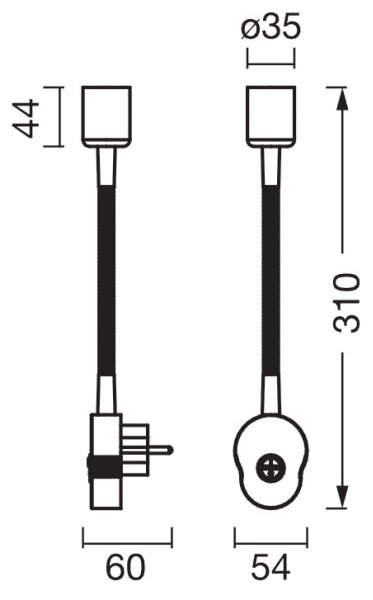 Osram - Flexibilní nástěnná lampa PLUG TUBE FLEX 1xGU10/5W/230V matný chrom/bílá