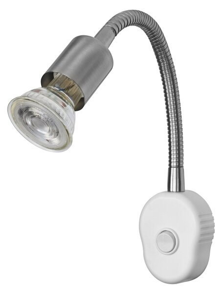 Osram - Flexibilní nástěnná lampa PLUG TUBE FLEX 1xGU10/5W/230V matný chrom/bílá