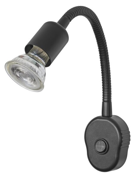 Osram - Flexibilní nástěnná lampa PLUG TUBE FLEX 1xGU10/5W/230V černá