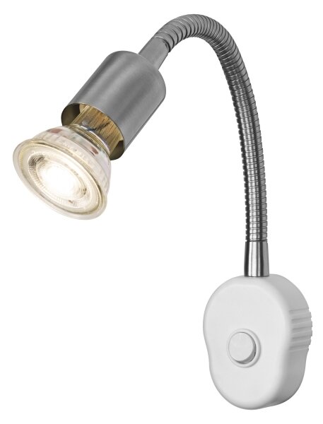 Osram - Flexibilní nástěnná lampa PLUG TUBE FLEX 1xGU10/5W/230V matný chrom/bílá