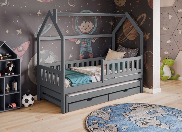 Lano Furniture Dětská rozkládací postel Mickey šedá Rozměr (cm): 80x160