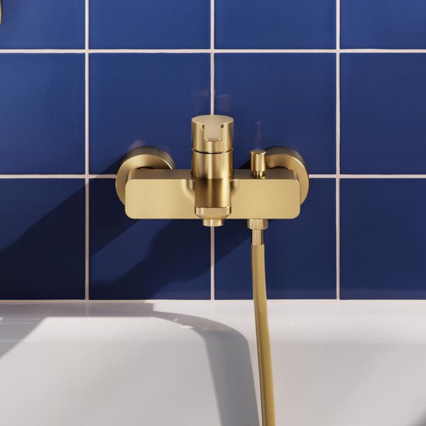 Grohe Lineare vanová baterie na stěnu s termostatem Brushed Cool Sunrise 33849GN1