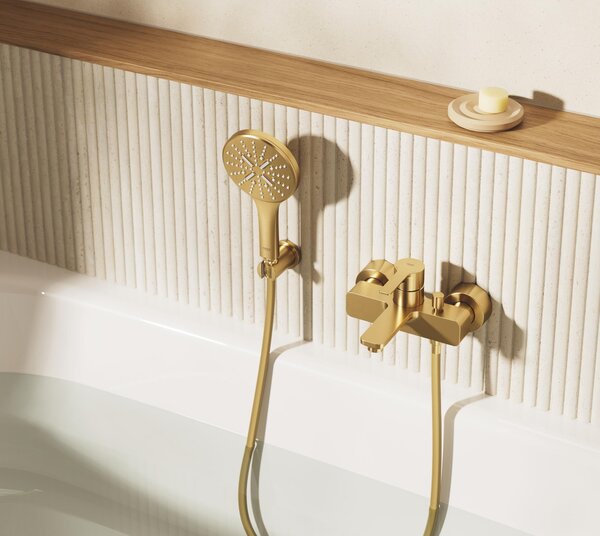 Grohe Lineare vanová baterie na stěnu s termostatem Brushed Cool Sunrise 33849GN1