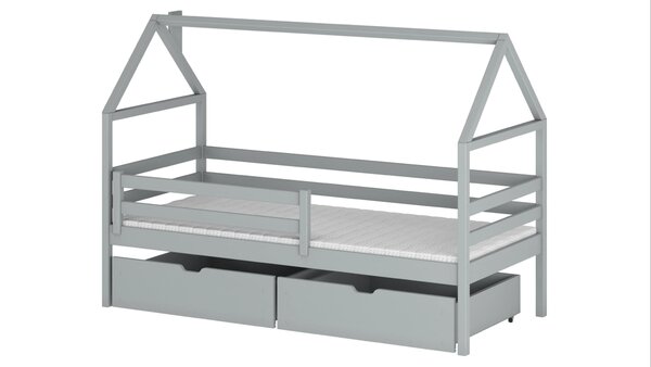 Lano Furniture Dětská postel ve tvaru domku Arnie šedá Rozměr (cm): 80x160