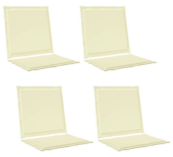 Sedáky a zadní polštáře 4 pcs Krémová 47 x 45 x 2 cm Polyester