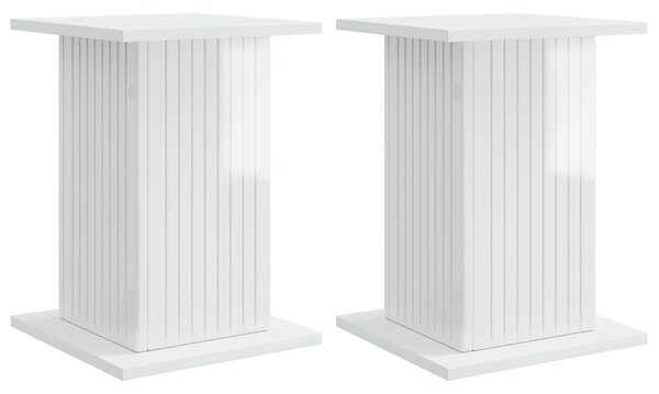 Stojan na rostliny 2 pcs Bílá s vysokým leskem Kompozitní dřevo