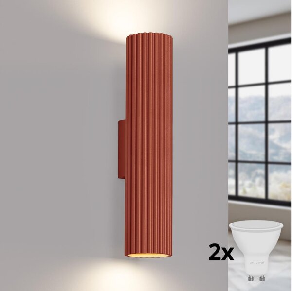 BRILAGI - LED Nástěnné svítidlo CRESTO 2xGU10/10W/230V 30 cm oranžová