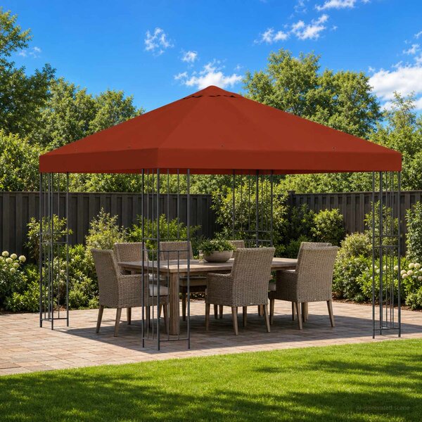Altán 3 x 3 m Cihlová Polyester a ocel 190 gsm