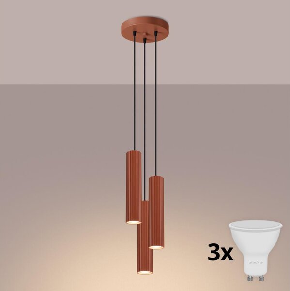 BRILAGI - LED Lustr na lanku CRESTO 3xGU10/10W/230V oranžová