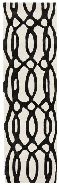 Černý koberec Blondie Wire White Rozměry: 70x240 cm
