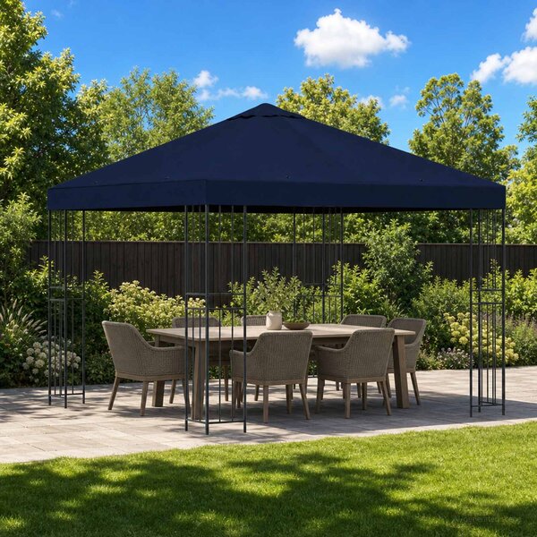 Altán 3 x 3 m Modrá Polyester a ocel 190 gsm