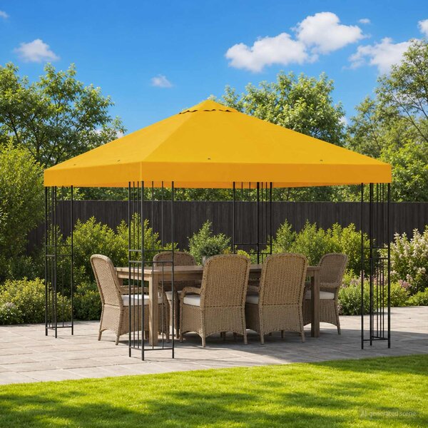 Altán 3 x 3 m Žlutá Polyester a ocel 190 gsm