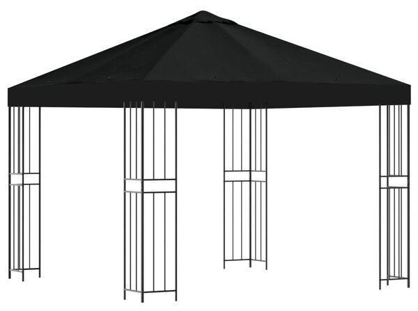 Altán 3 x 3 m Černá Polyester a ocel 190 gsm
