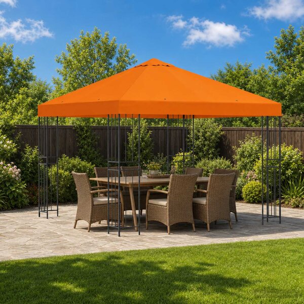 Altán 3 x 3 m Oranžová Polyester a ocel 190 gsm