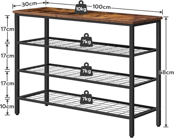 Botník Vasagle Serano 100 cm hnědý/černý