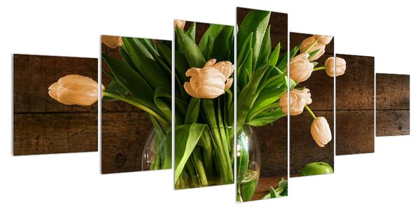 Obraz tulipánů ve váze (210x100 cm)