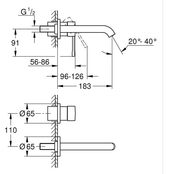 Grohe Essence New umyvadlová baterie pod omítku černá 194082431