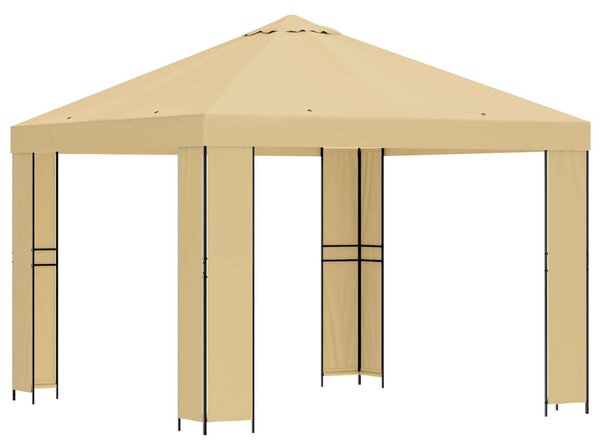 Altán 3 x 3 m Krémová Polyester a ocel 190 gsm