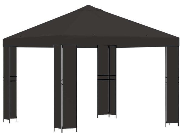 Altán 3 x 3 m Antracitová Polyester a ocel 190 gsm