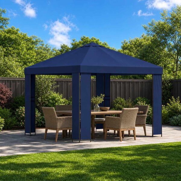 Altán 3 x 3 m Modrá Polyester a ocel 190 gsm