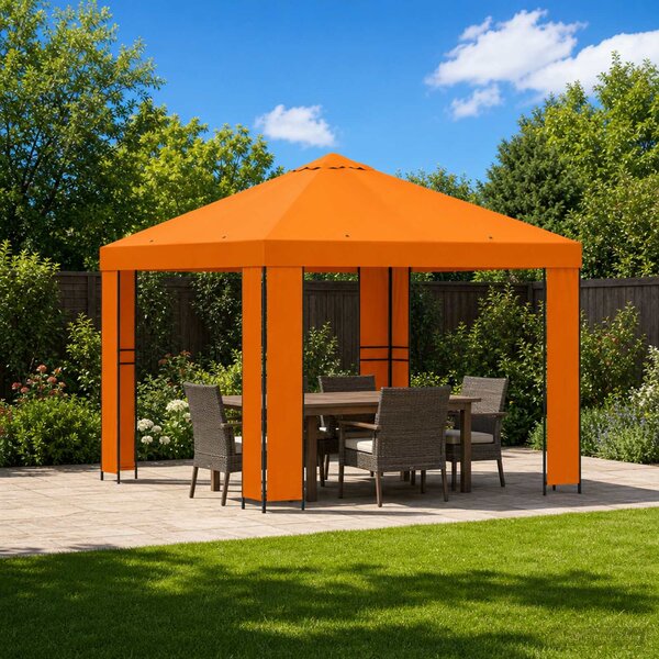 Altán 3 x 3 m Oranžová Polyester a ocel 190 gsm