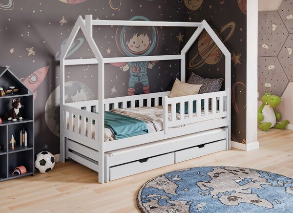 Lano Furniture Dětská rozkládací postel Mickey bílá Rozměr (cm): 80x160
