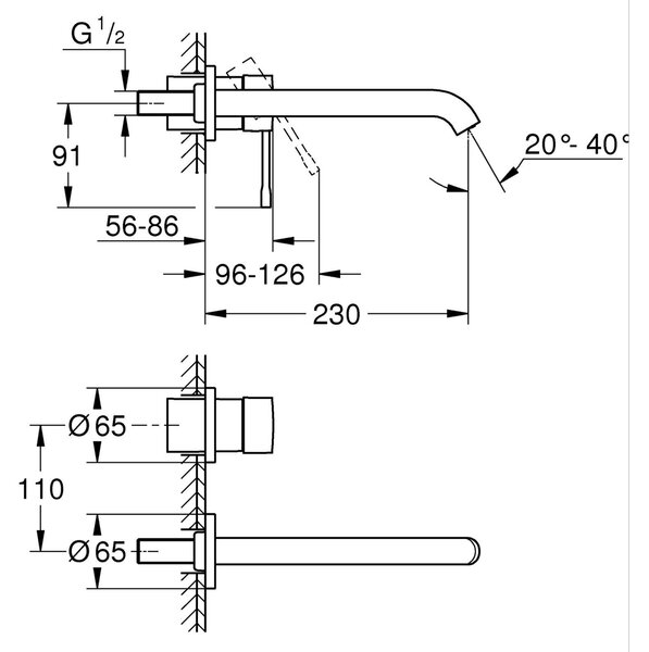 Grohe Essence New umyvadlová baterie pod omítku černá 199672431
