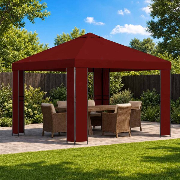 Altán 3 x 3 m Vínová Polyester a ocel 190 gsm