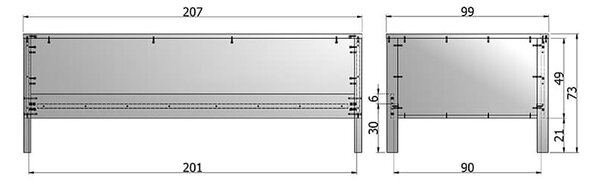 Postel nikki 90 x 200 cm bílá