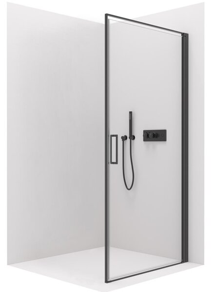 CERANO - Sprchové křídlové dveře Porte L/P - černá matná, transparentní sklo - 80x195 cm