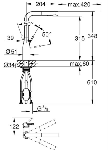 Grohe Essence New kuchyňská baterie stojící černá 302702430