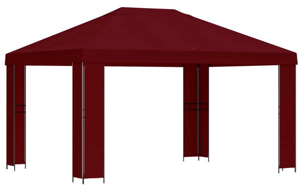 Altán 4 × 3 m Vínová Polyester a ocel 190 gsm
