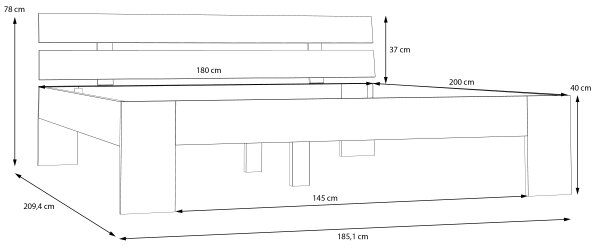 Dvojlůžková postel PIROA 180x200 cm béžová
