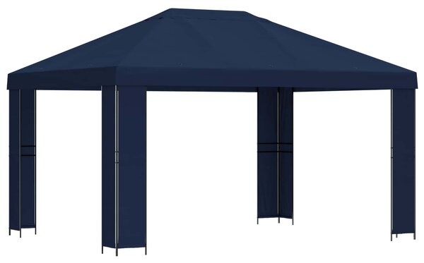 Altán 4 × 3 m Modrá Polyester a ocel 190 gsm
