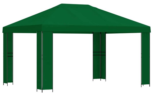 Altán 4 × 3 m Zelená Polyester a ocel 190 gsm