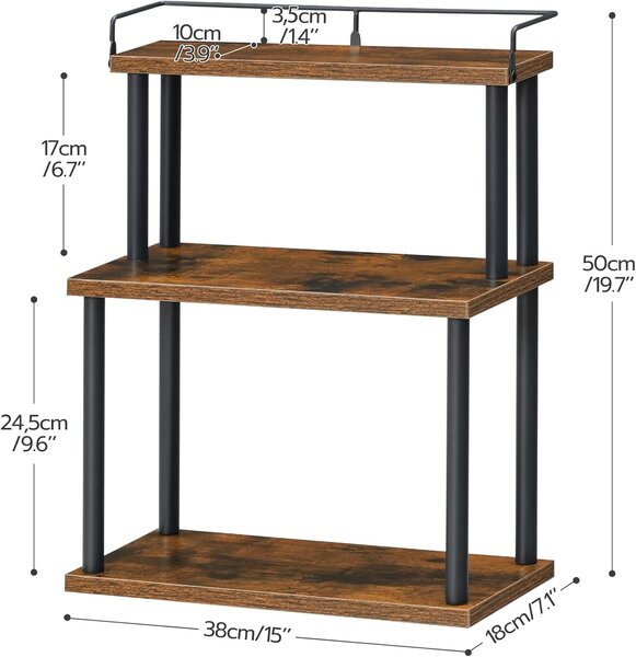 Stolní kuchyňský regál Vasagle Felaro 38 cm černý/hnědý