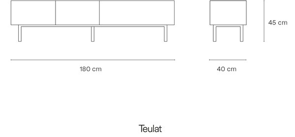TV SKŘÍŇKA ARISTA BÍLÁ 180 X 45 CM