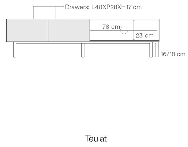 TV SKŘÍŇKA ARISTA BÍLÁ 180 X 45 CM