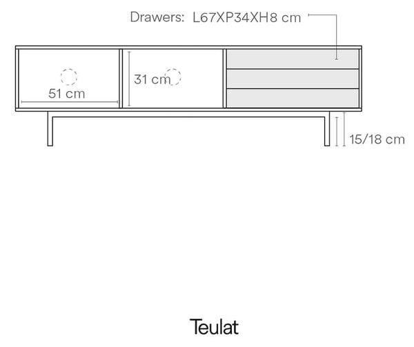 TV SKŘÍŇKA SIERRA ČERNÁ SVĚTLÝ DUB 180 X 40