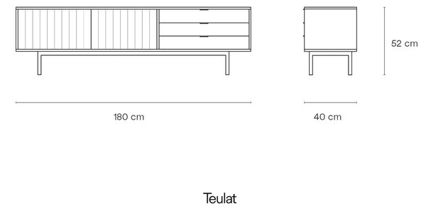 TV SKŘÍŇKA SIERRA ČERNÁ SVĚTLÝ DUB 180 X 40