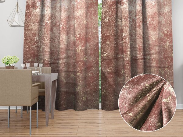 Biante Sametový závěs Isabela IBL-013 Gold Design starorůžový - šířka 135 cm 135x140 cm
