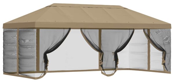 Kryt na altán s bočními stěnami 6 x 3 m Béžová Polyester 190
