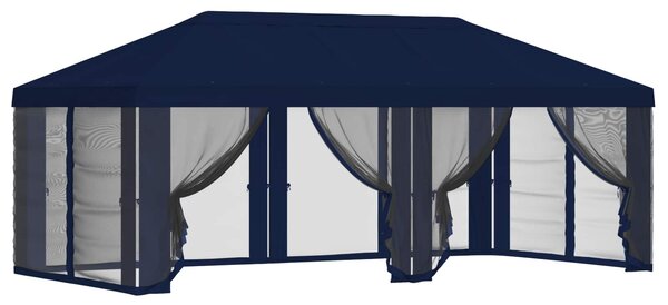 Kryt na altán s bočními stěnami 6 x 3 m Modrá Polyester 190