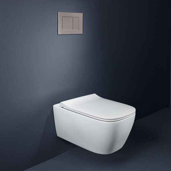Geberit Smyle Square wc mísa se sedátkem s pomalým sklápěním závěsná bez splachovacího kruhu s vírovým splachováním bílá lesk 503.171.00.1